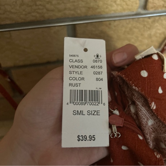 NWT LA Hearts Pacsun Rusty Orange Polka Dot Romper With Tie Back Size Small - Picture 3 of 4